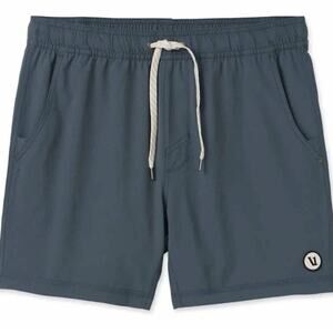 Vuori Men's Kore Shorts 7.5" Inseam Indigo Blue Lined Drawstring Size X-Large XL